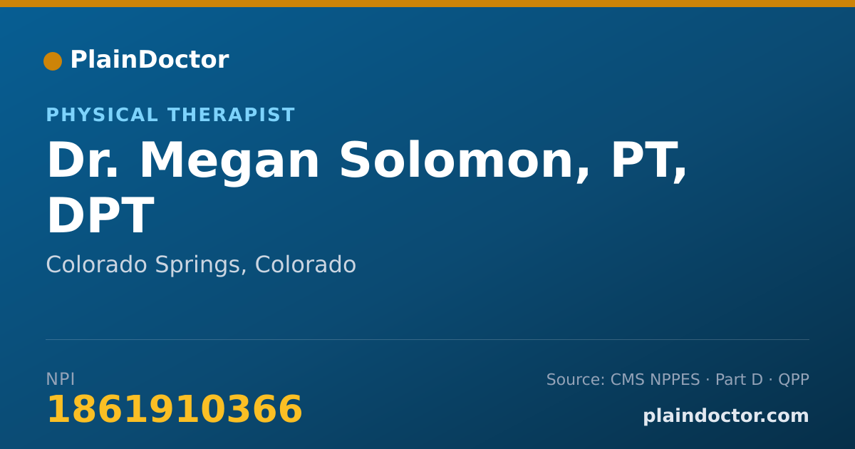 Shareable card for Megan Solomon, PT, DPT - Physical Therapist, Colorado Springs, CO