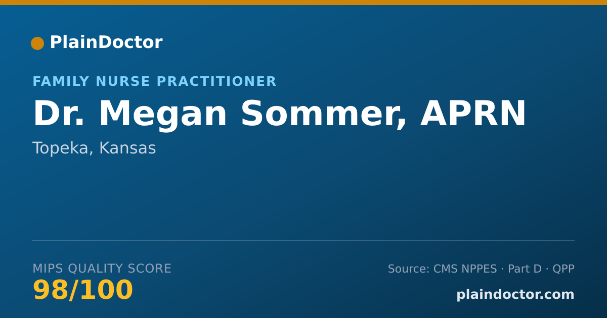 Shareable card for Megan Sommer, APRN - Family Nurse Practitioner, Topeka, KS