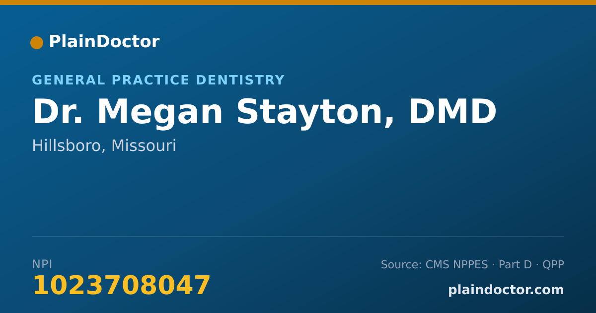 Shareable card for Megan Stayton, DMD - General Practice Dentistry, Hillsboro, MO