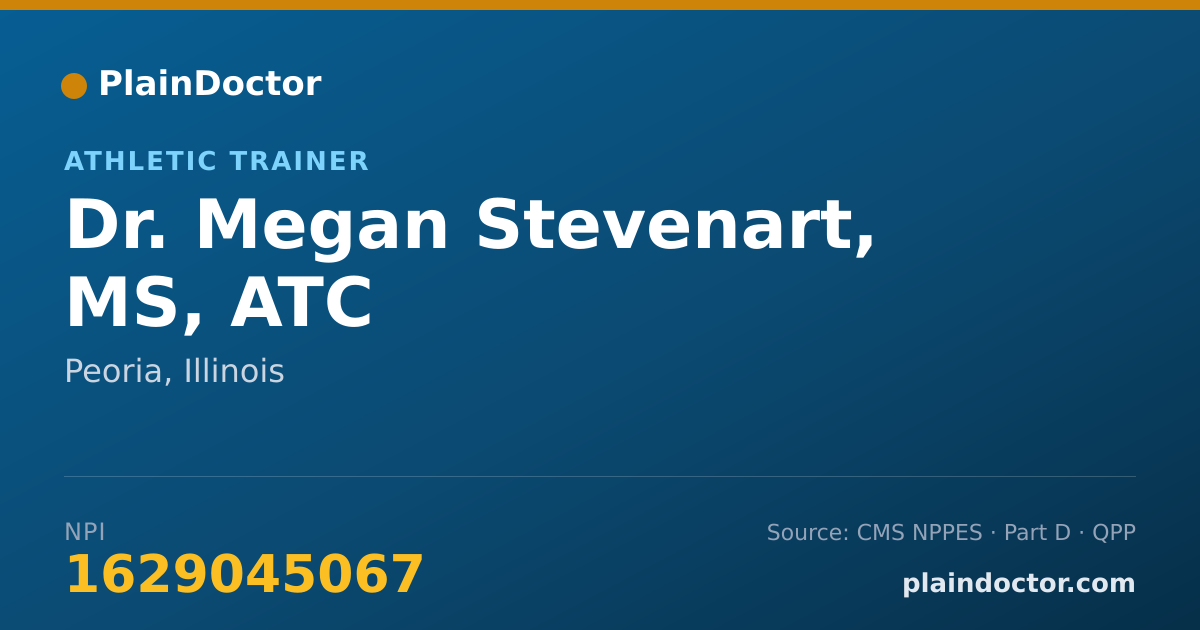 Shareable card for Megan Stevenart, MS, ATC - Athletic Trainer, Peoria, IL
