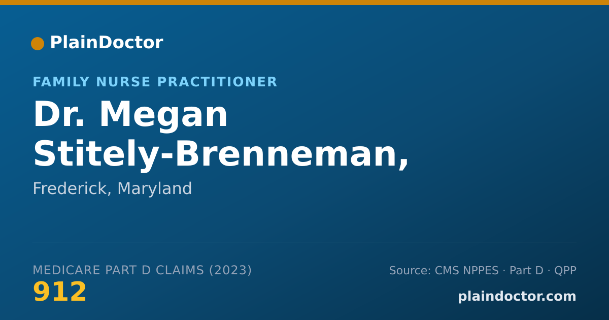 Shareable card for Megan Stitely-Brenneman, C.R.N.P. - Family Nurse Practitioner, Frederick, MD