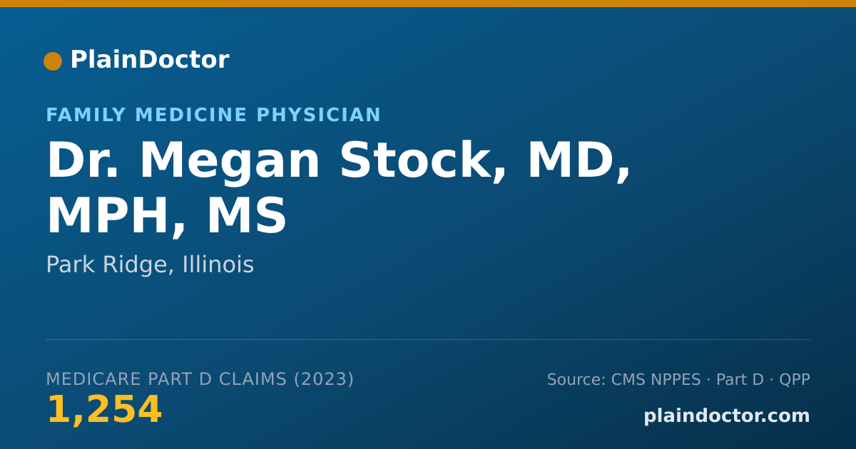 Shareable card for Megan Stock, MD, MPH, MS - Family Medicine Physician, Park Ridge, IL