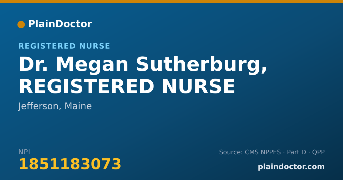 Shareable card for Megan Sutherburg, REGISTERED NURSE - Registered Nurse, Jefferson, ME