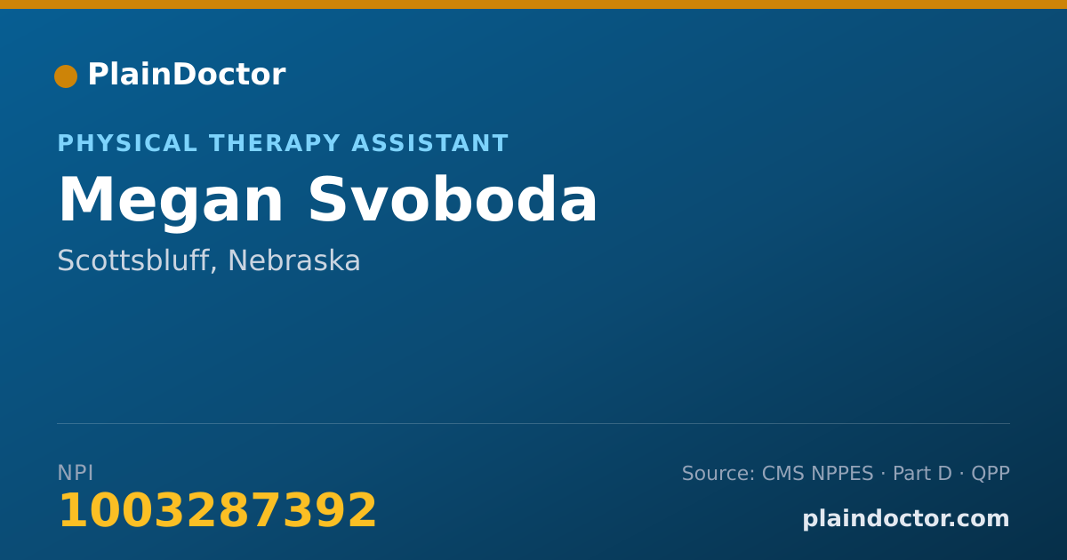Shareable card for Megan Svoboda - Physical Therapy Assistant, Scottsbluff, NE