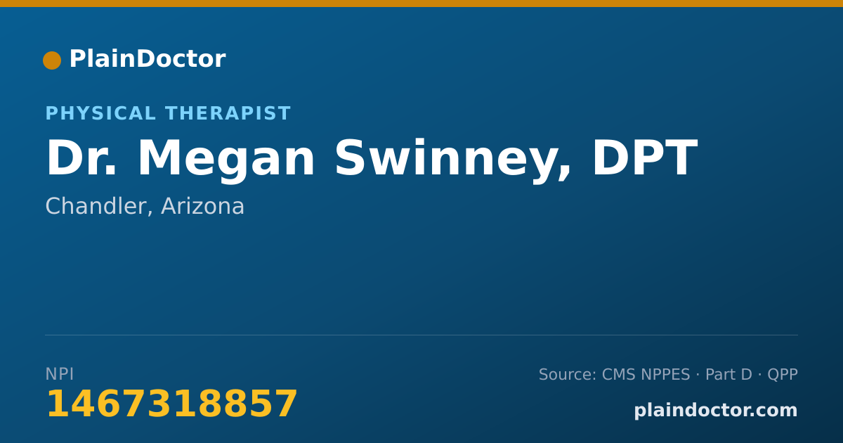 Shareable card for Megan Swinney, DPT - Physical Therapist, Chandler, AZ