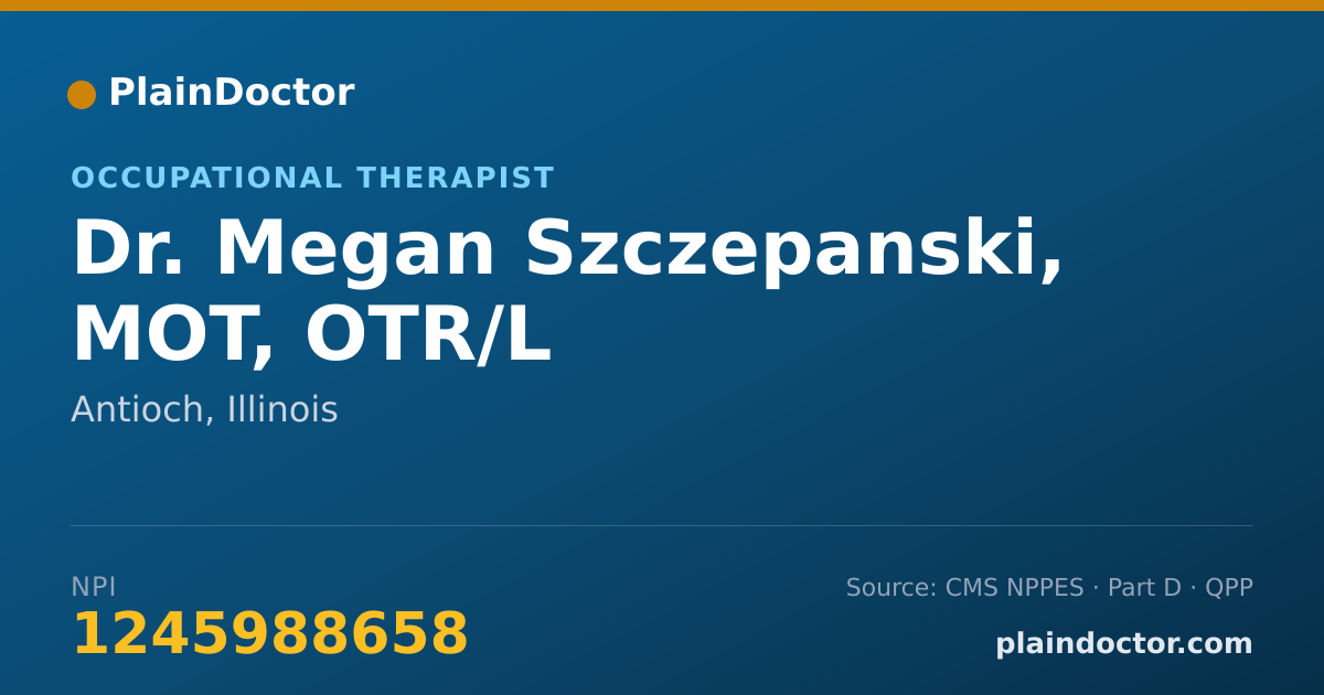 Shareable card for Megan Szczepanski, MOT, OTR/L - Occupational Therapist, Antioch, IL