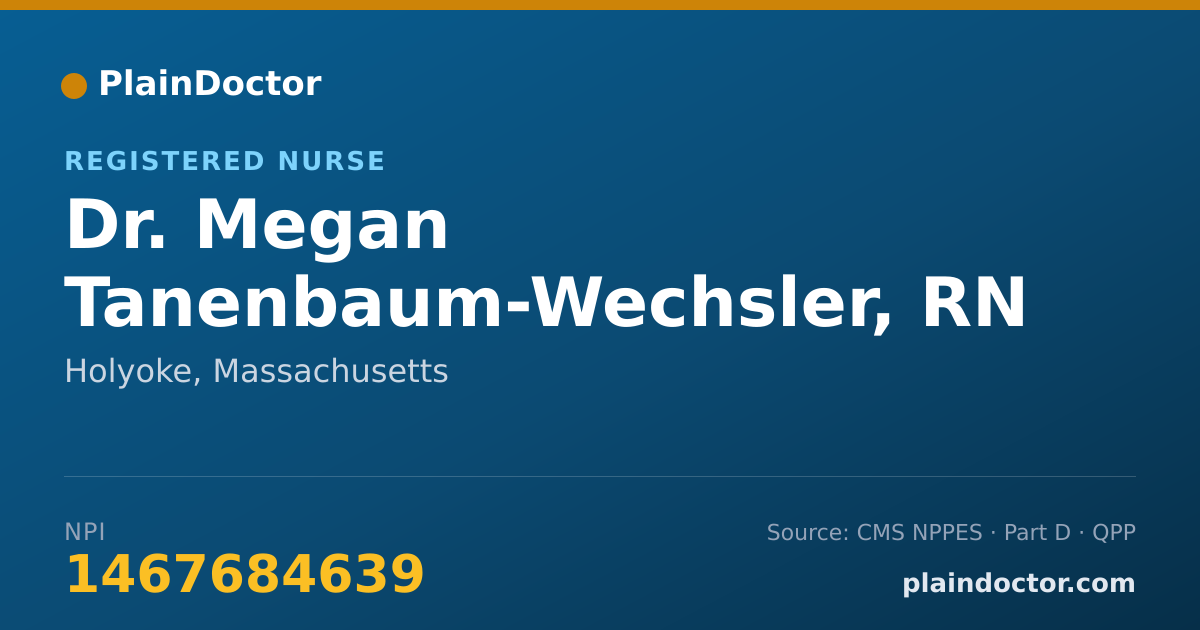 Shareable card for Megan Tanenbaum-Wechsler, RN - Registered Nurse, Holyoke, MA