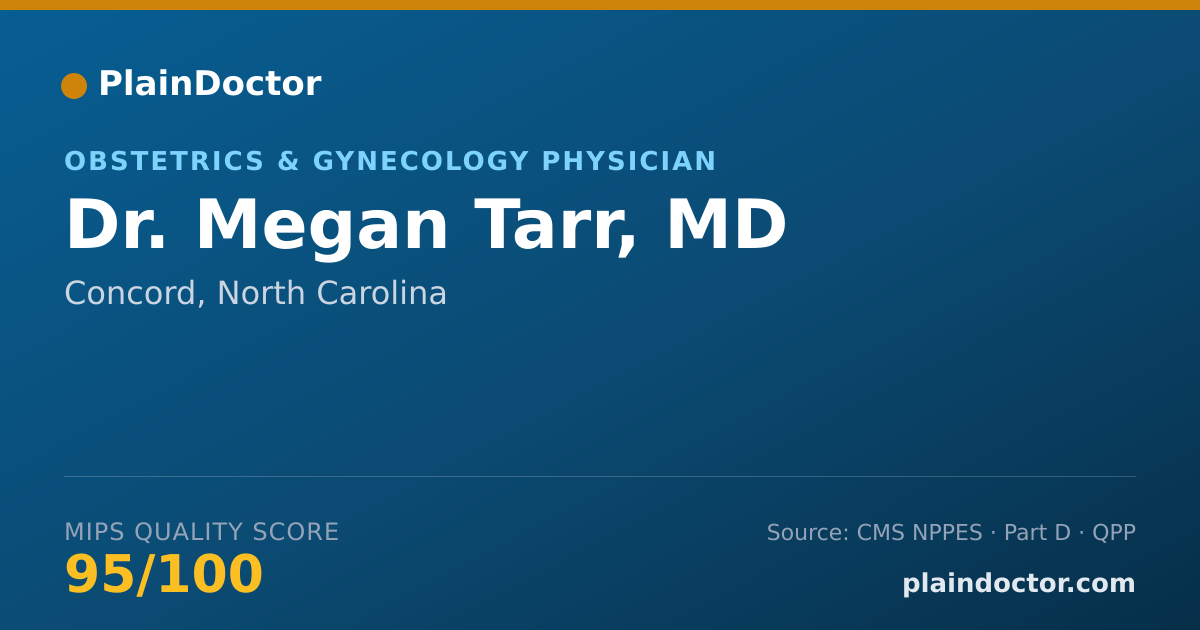 Shareable card for Megan Tarr, MD - Obstetrics & Gynecology Physician, Concord, NC
