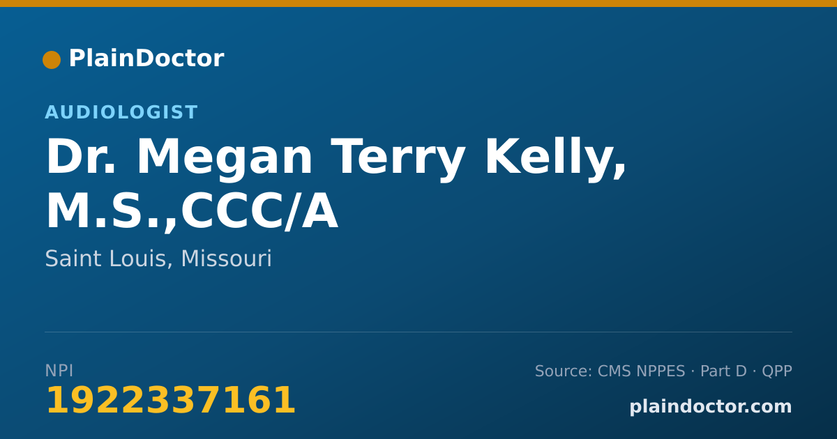Shareable card for Megan Terry Kelly, M.S.,CCC/A - Audiologist, Saint Louis, MO