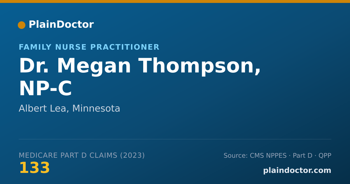 Shareable card for Megan Thompson, NP-C - Family Nurse Practitioner, Albert Lea, MN