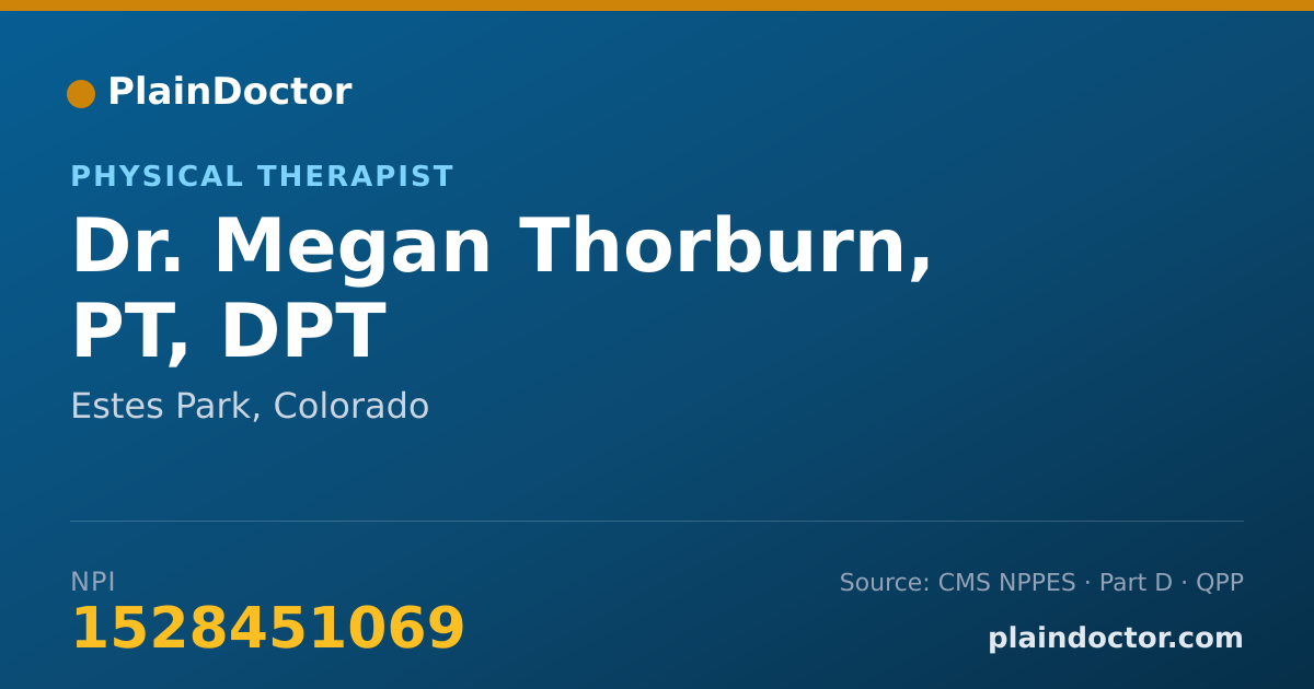 Shareable card for Megan Thorburn, PT, DPT - Physical Therapist, Estes Park, CO