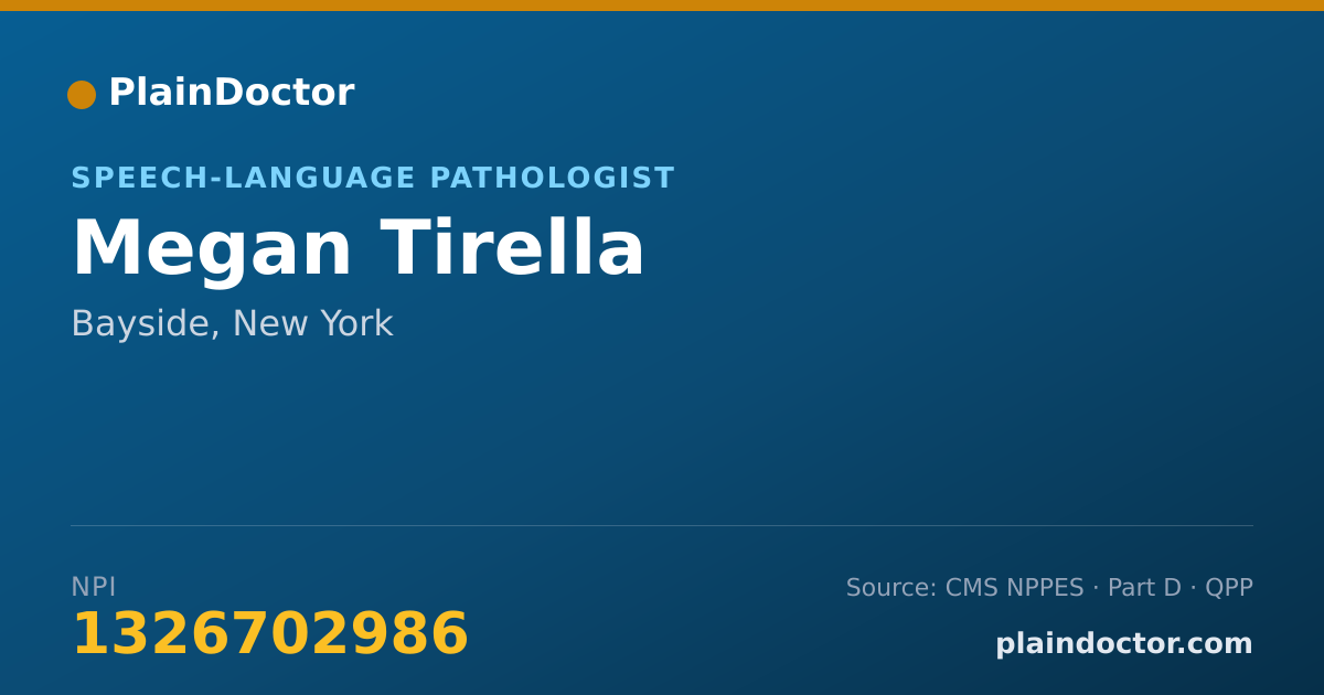 Shareable card for Megan Tirella - Speech-Language Pathologist, Bayside, NY