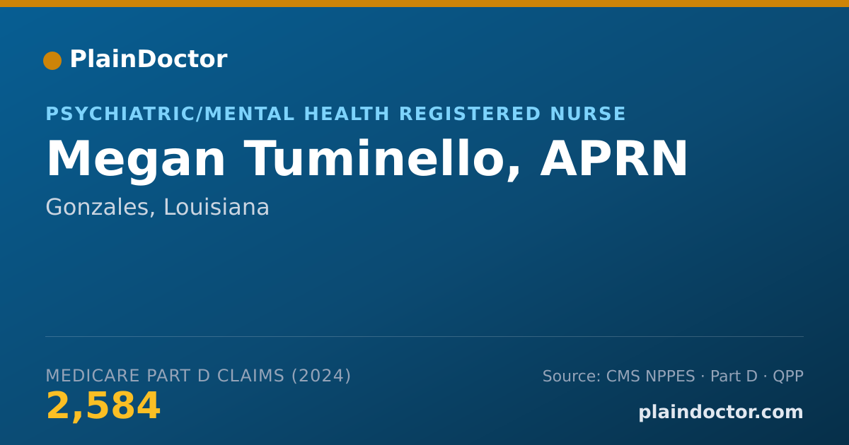 Shareable card for Megan Tuminello, APRN - Psychiatric/Mental Health Registered Nurse, Gonzales, LA