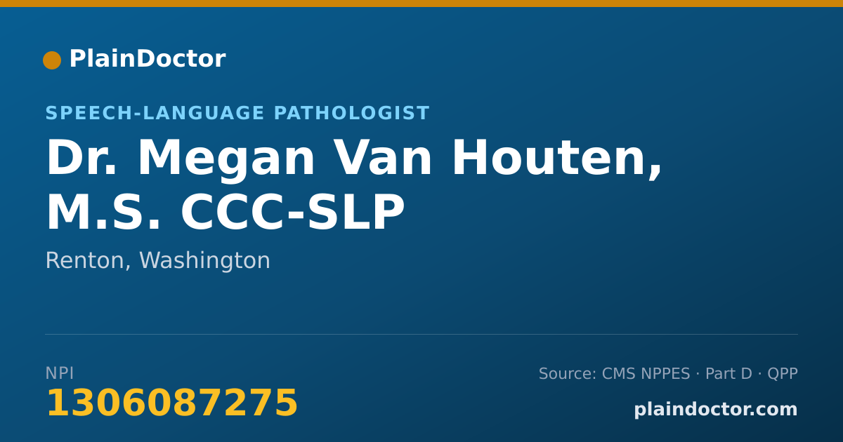 Shareable card for Megan Van Houten, M.S. CCC-SLP - Speech-Language Pathologist, Renton, WA