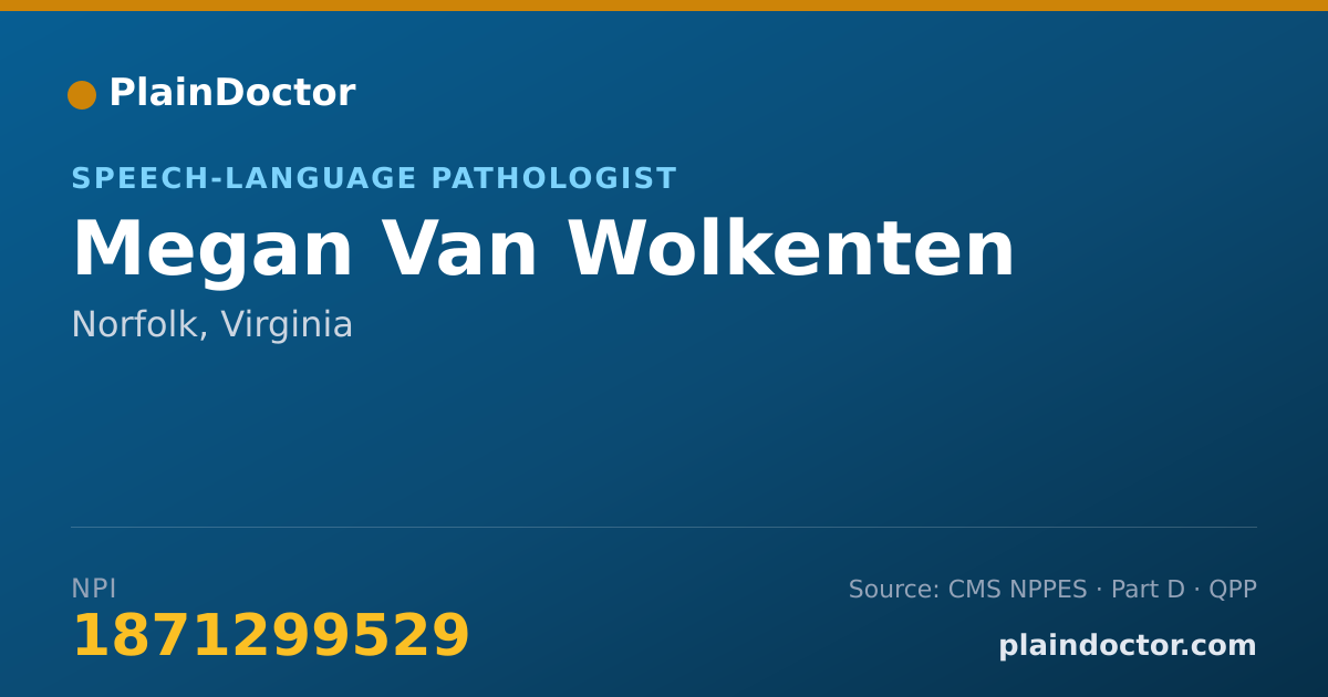 Shareable card for Megan Van Wolkenten - Speech-Language Pathologist, Norfolk, VA