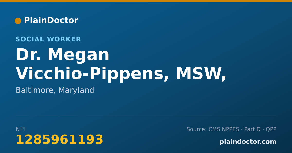 Shareable card for Megan Vicchio-Pippens, MSW, LCSW-C - Social Worker, Baltimore, MD