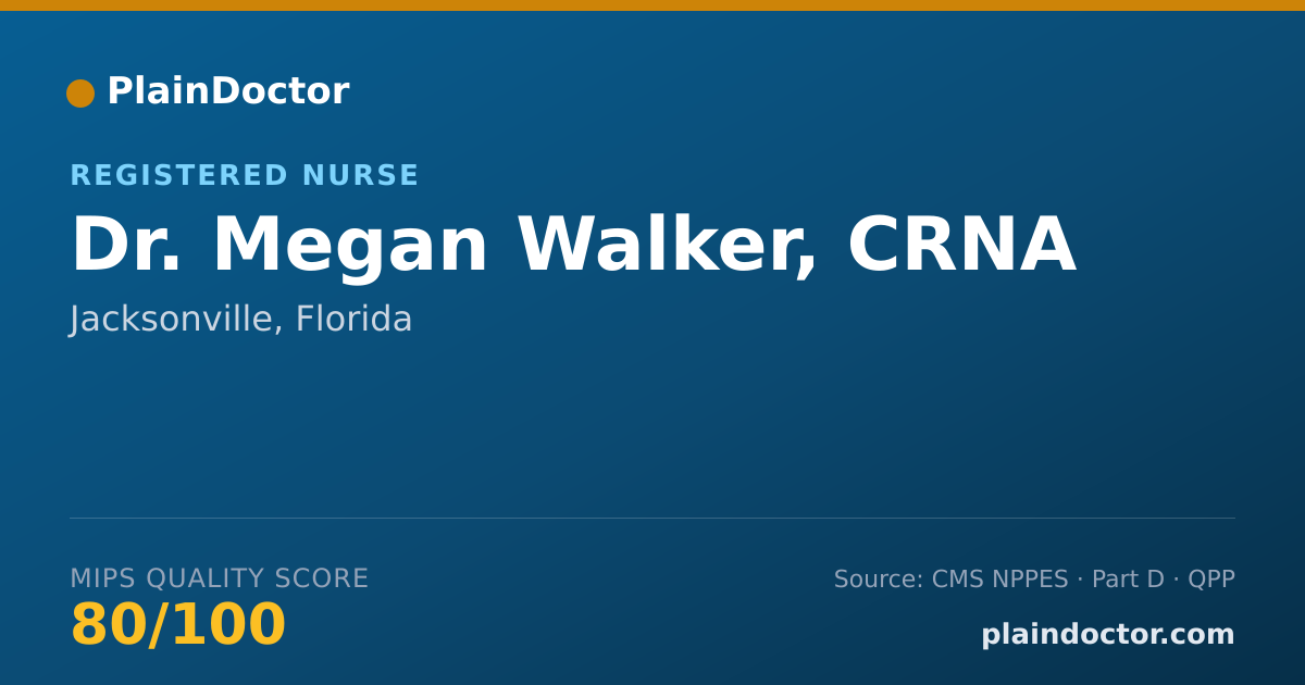 Shareable card for Megan Walker, CRNA - Registered Nurse, Jacksonville, FL