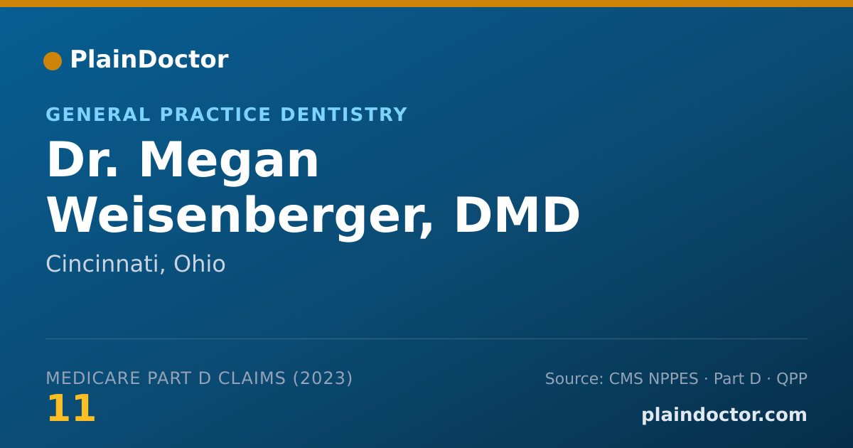 Shareable card for Megan Weisenberger, DMD - General Practice Dentistry, Cincinnati, OH