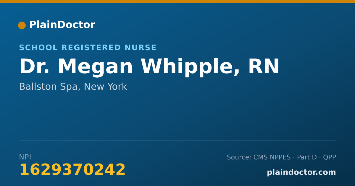 Shareable card for Megan Whipple, RN - School Registered Nurse, Ballston Spa, NY
