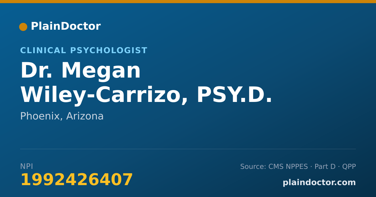 Shareable card for Megan Wiley-Carrizo, PSY.D. - Clinical Psychologist, Phoenix, AZ