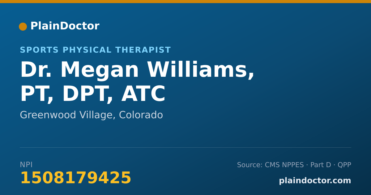 Shareable card for Megan Williams, PT, DPT, ATC - Sports Physical Therapist, Greenwood Village, CO