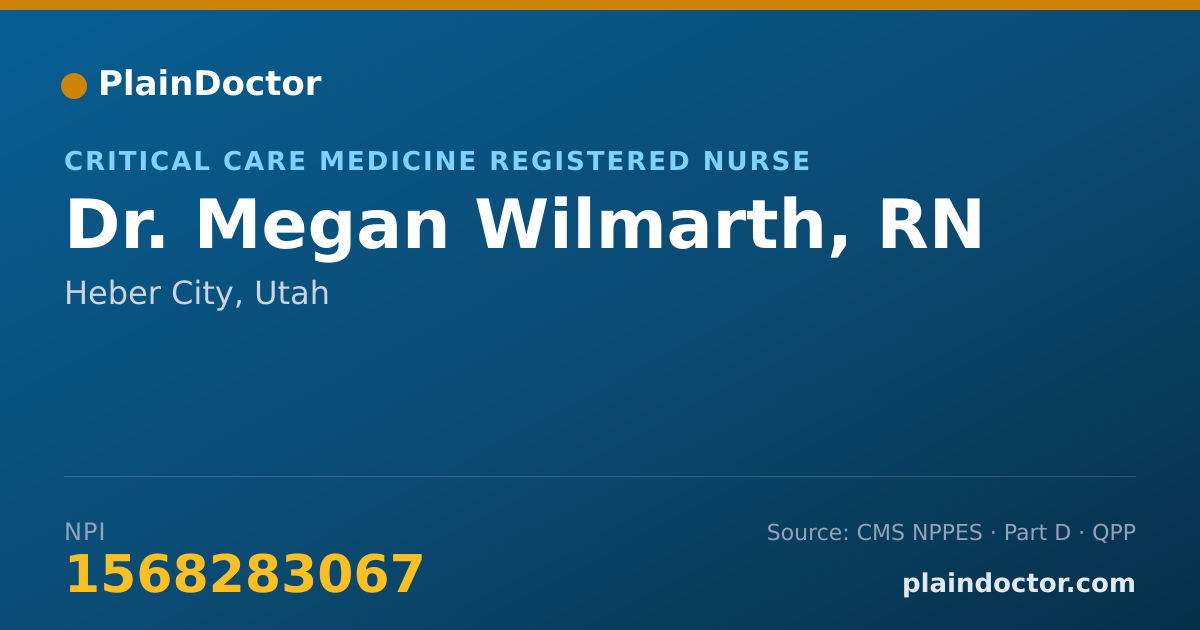 Shareable card for Megan Wilmarth, RN - Critical Care Medicine Registered Nurse, Heber City, UT