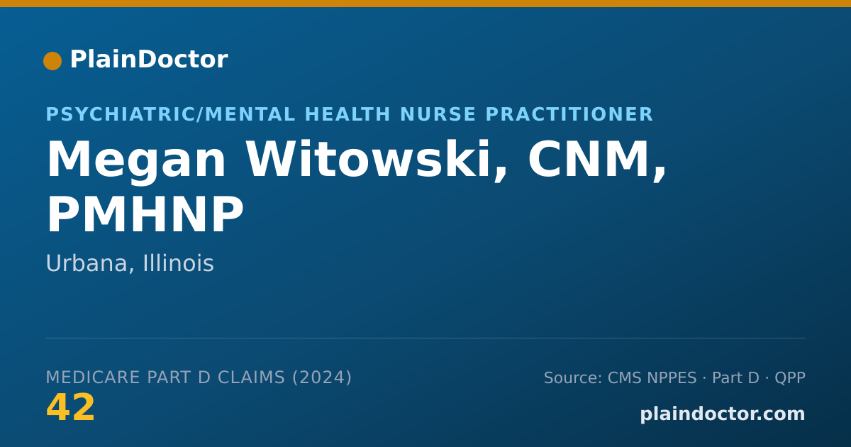 Shareable card for Megan Witowski, CNM, PMHNP - Advanced Practice Midwife, Urbana, IL