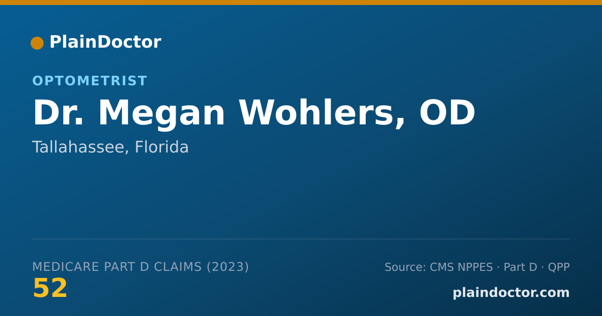 Shareable card for Megan Wohlers, OD - Optometrist, Tallahassee, FL