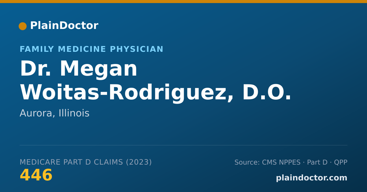 Shareable card for Megan Woitas-Rodriguez, D.O. - Family Medicine Physician, Aurora, IL