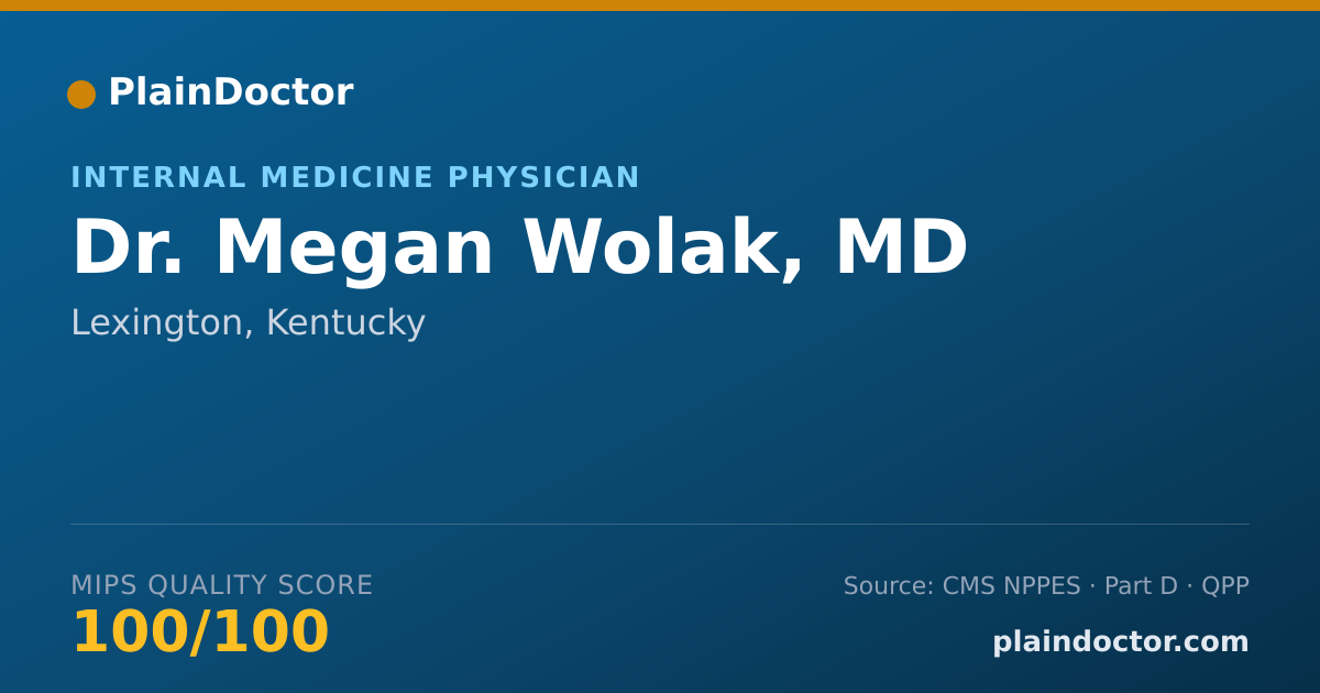 Shareable card for Megan Wolak, MD - Internal Medicine Physician, Lexington, KY