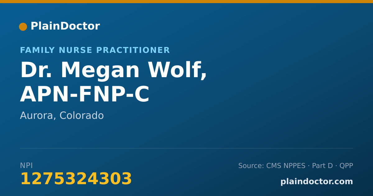 Shareable card for Megan Wolf, APN-FNP-C - Family Nurse Practitioner, Aurora, CO