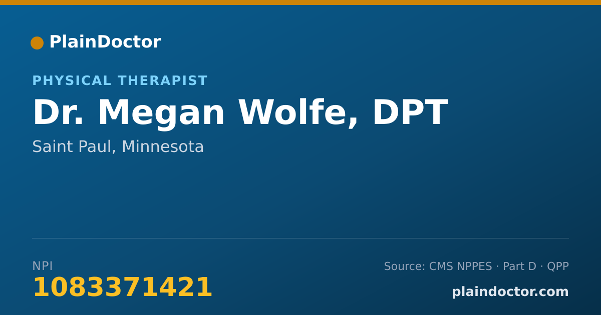 Shareable card for Megan Wolfe, DPT - Physical Therapist, Saint Paul, MN