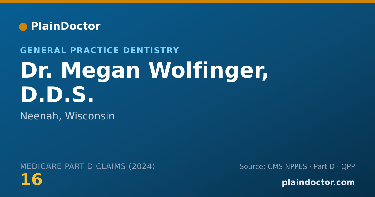 Shareable card for Megan Wolfinger, D.D.S. - General Practice Dentistry, Neenah, WI