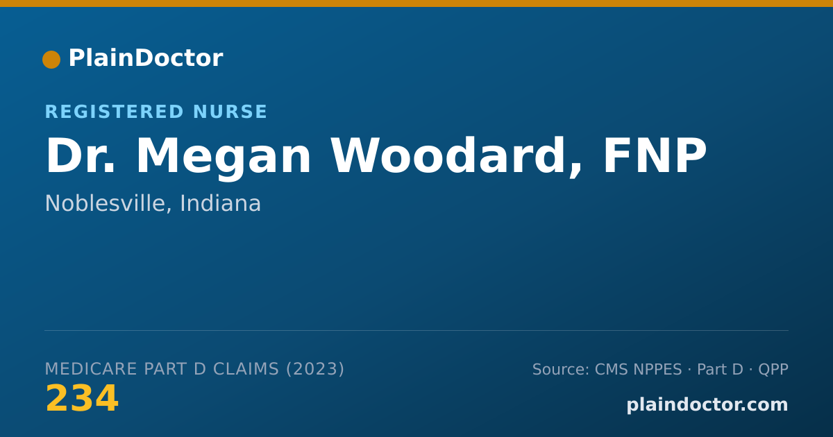 Shareable card for Megan Woodard, FNP - Registered Nurse, Noblesville, IN