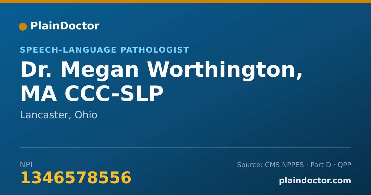 Shareable card for Megan Worthington, MA CCC-SLP - Speech-Language Pathologist, Lancaster, OH