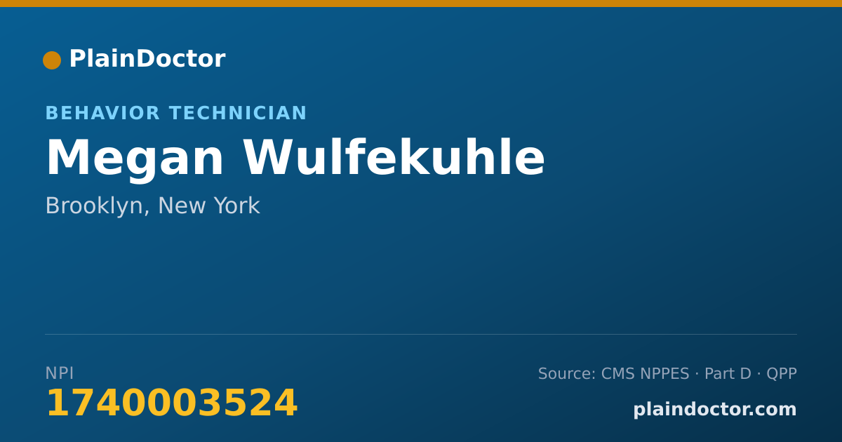 Shareable card for Megan Wulfekuhle - Behavior Technician, Brooklyn, NY