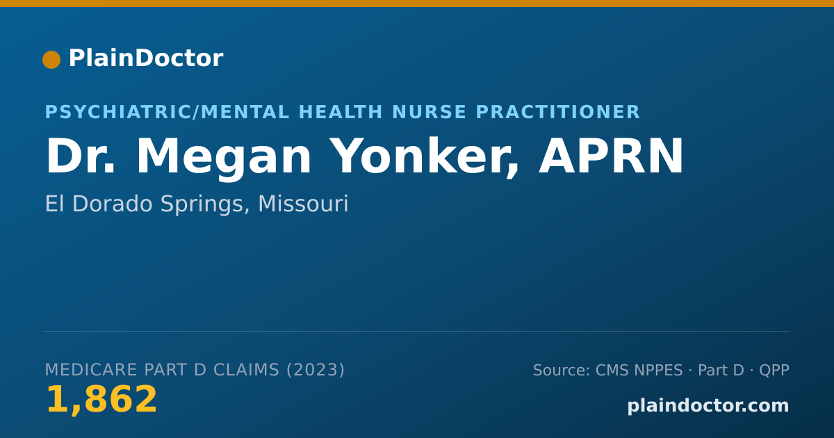 Shareable card for Megan Yonker, APRN - Psychiatric/Mental Health Nurse Practitioner, El Dorado Springs, MO