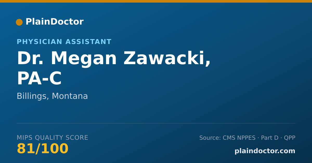 Shareable card for Megan Zawacki, PA-C - Physician Assistant, Billings, MT