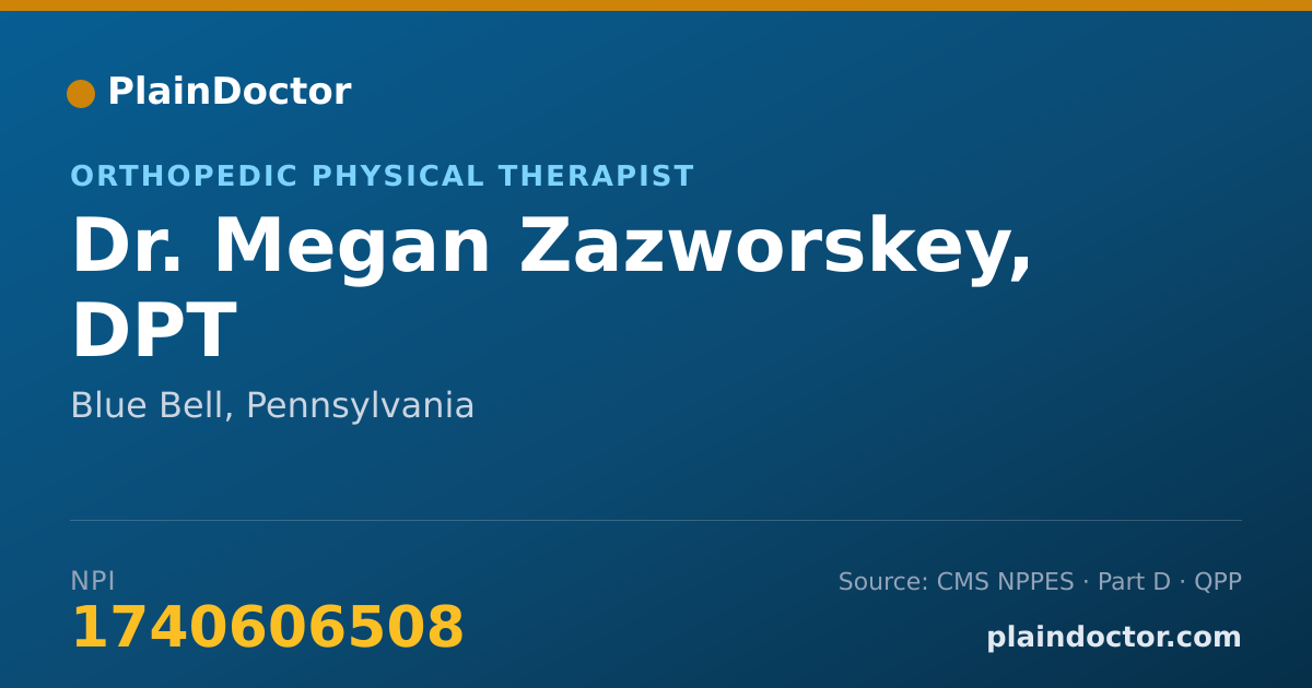 Shareable card for Megan Zazworskey, DPT - Orthopedic Physical Therapist, Blue Bell, PA