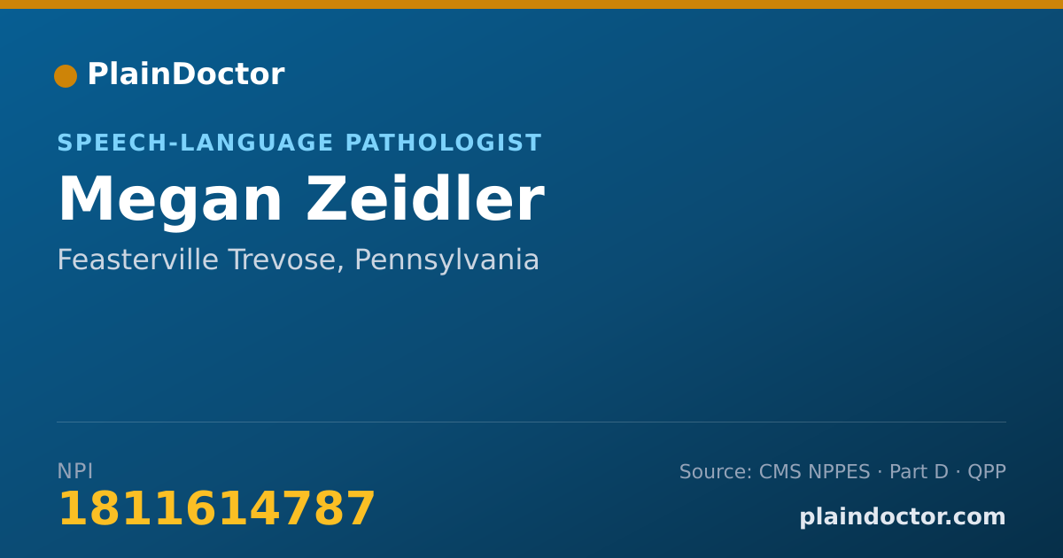 Shareable card for Megan Zeidler - Speech-Language Pathologist, Feasterville Trevose, PA