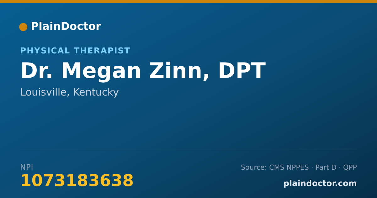 Shareable card for Megan Zinn, DPT - Physical Therapist, Louisville, KY