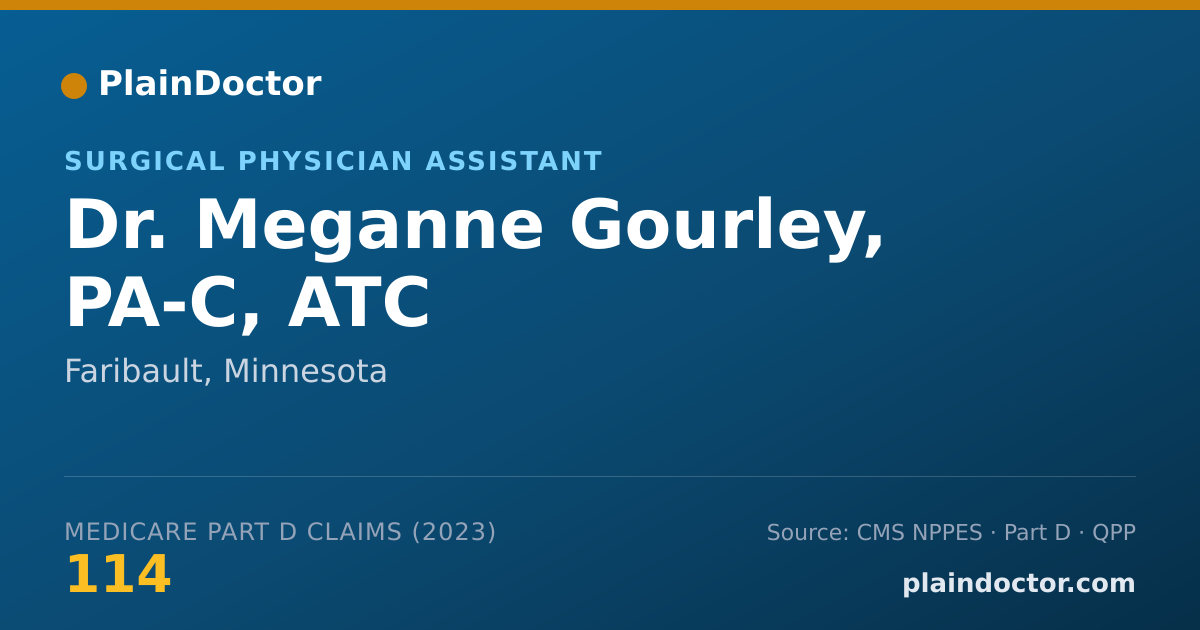 Shareable card for Meganne Gourley, PA-C, ATC - Surgical Physician Assistant, Faribault, MN