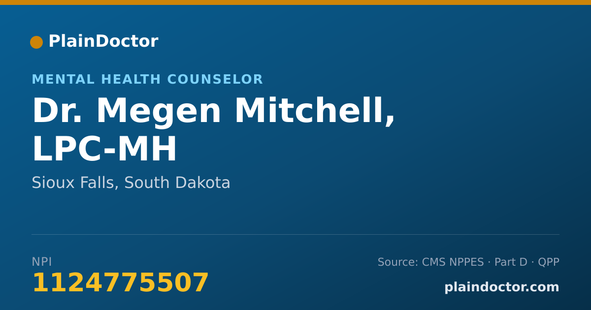 Shareable card for Megen Mitchell, LPC-MH - Mental Health Counselor, Sioux Falls, SD