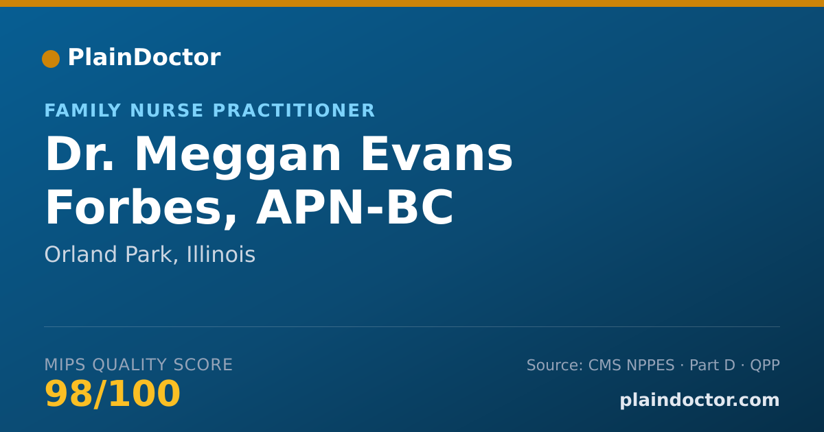 Shareable card for Meggan Evans Forbes, APN-BC - Family Nurse Practitioner, Orland Park, IL