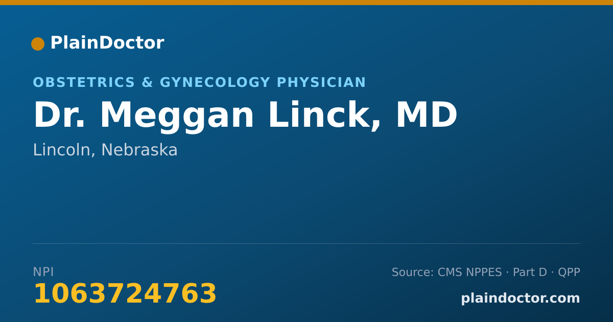 Shareable card for Meggan Linck, MD - Obstetrics & Gynecology Physician, Lincoln, NE