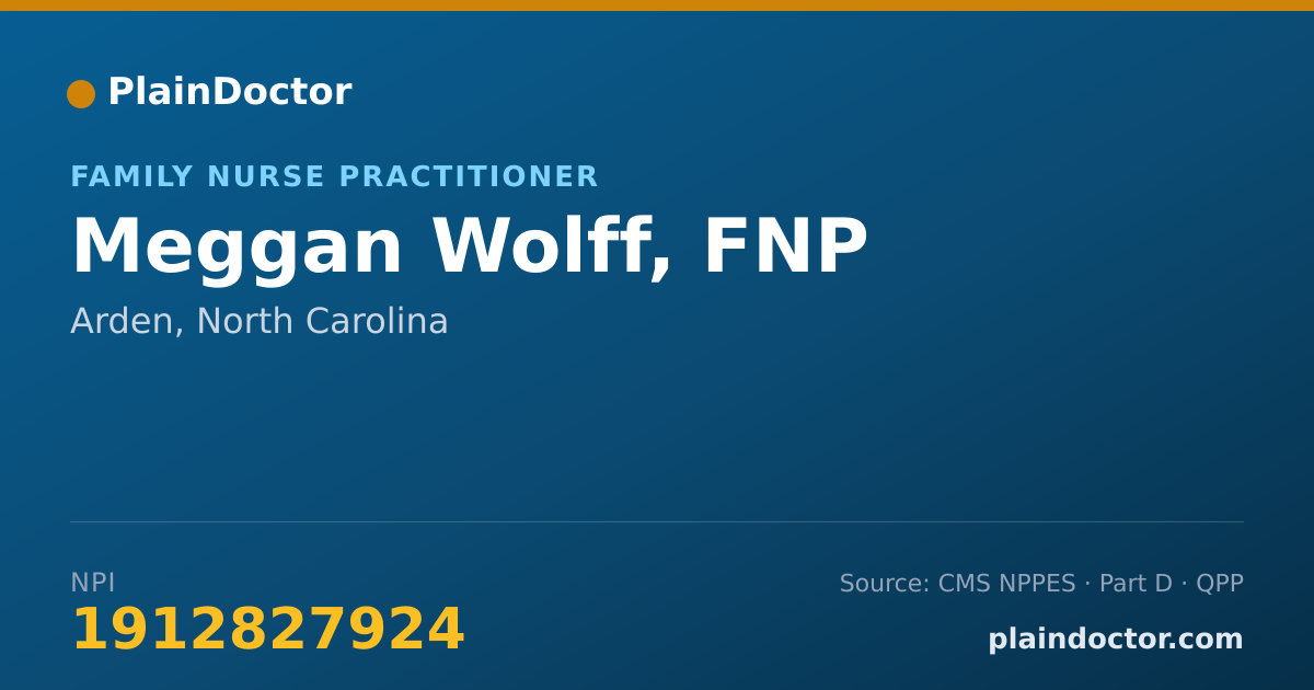 Shareable card for Meggan Wolff, FNP - Family Nurse Practitioner, Arden, NC