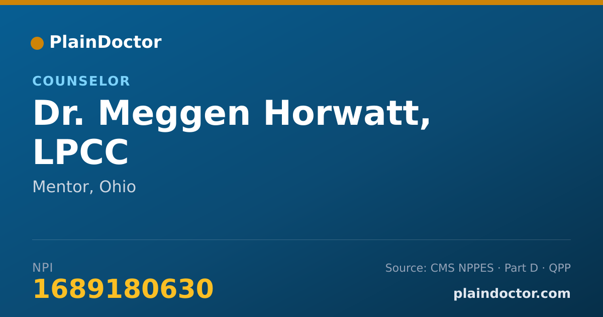 Shareable card for Meggen Horwatt, LPCC - Counselor, Mentor, OH