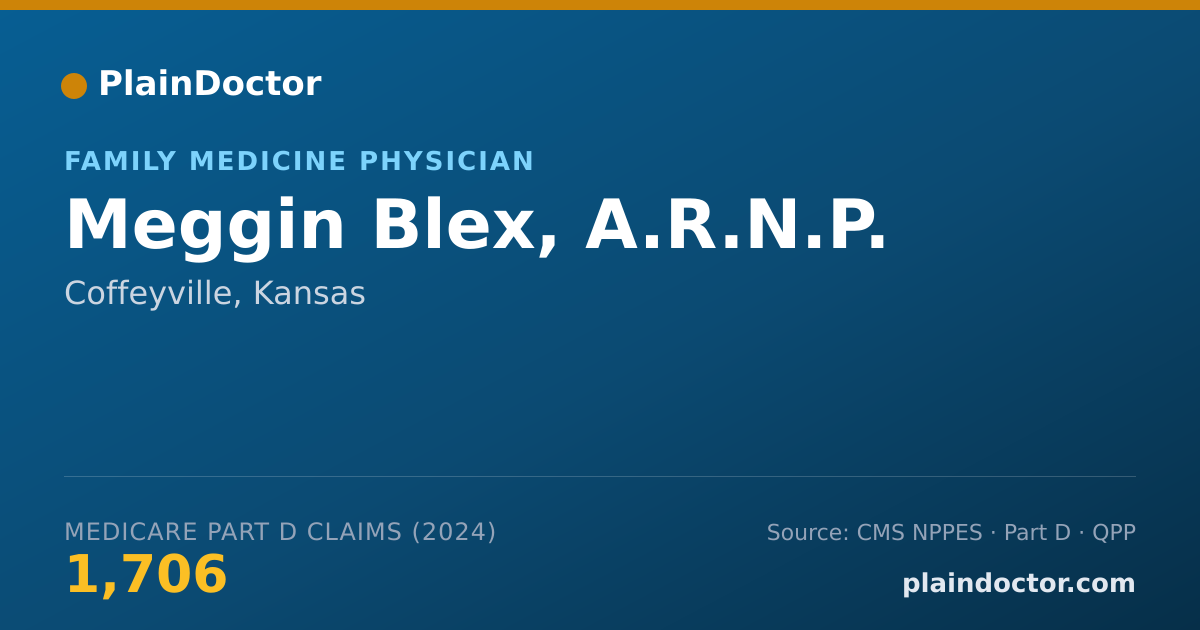 Shareable card for Meggin Blex, A.R.N.P. - Family Medicine Physician, Coffeyville, KS