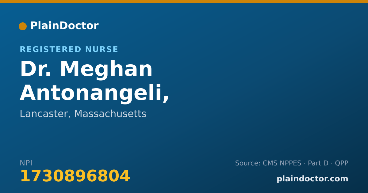 Shareable card for Meghan Antonangeli, REGISTERED NURSE - Registered Nurse, Lancaster, MA