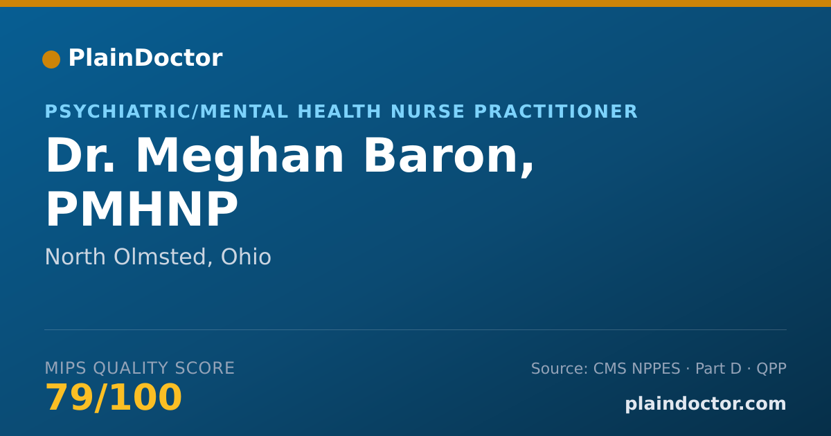 Shareable card for Meghan Baron, PMHNP - Psychiatric/Mental Health Nurse Practitioner, North Olmsted, OH